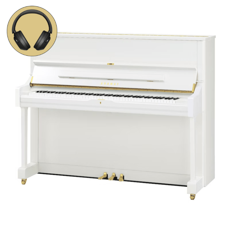 Yamaha U1 SH3 PWH messing silent piano (wit hoogglans) afbeelding