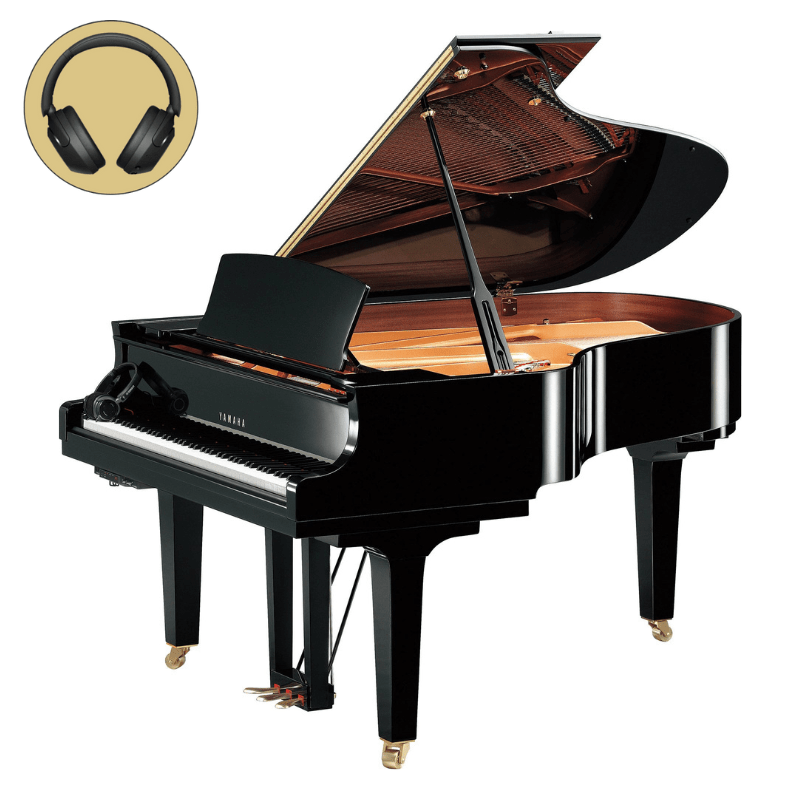 Yamaha C3X SH3 PE messing silent vleugel (zwart hoogglans)