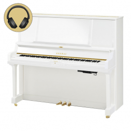 Yamaha YUS5 SH3 PWH messing silent piano (wit hoogglans) 