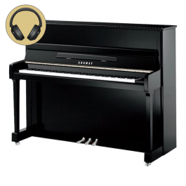 Yamaha P116 M SH3 PEC chroom silent piano (zwart hoogglans) 