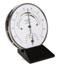 Oostendorp Hygrometer en thermometer met zwart voetstuk 