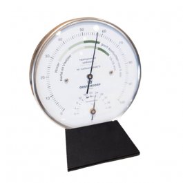 Oostendorp Hygrometer en thermometer met zwart voetstuk 