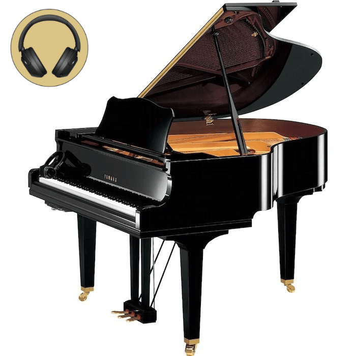 Yamaha GC1 SH3 PE messing silent vleugel (zwart hoogglans) afbeelding