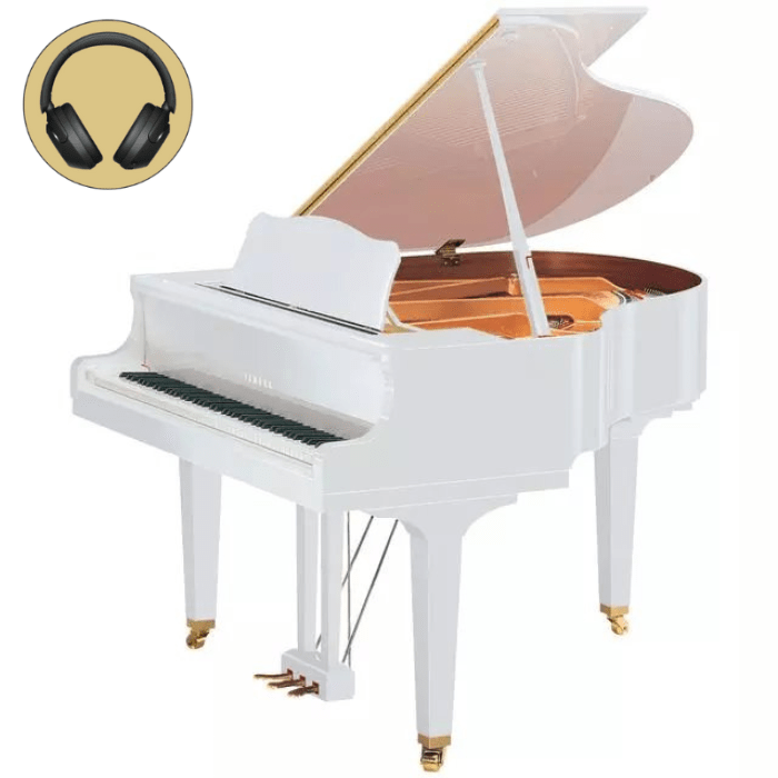 Yamaha GB1 K SC3 PWH messing silent vleugel (wit hoogglans) afbeelding