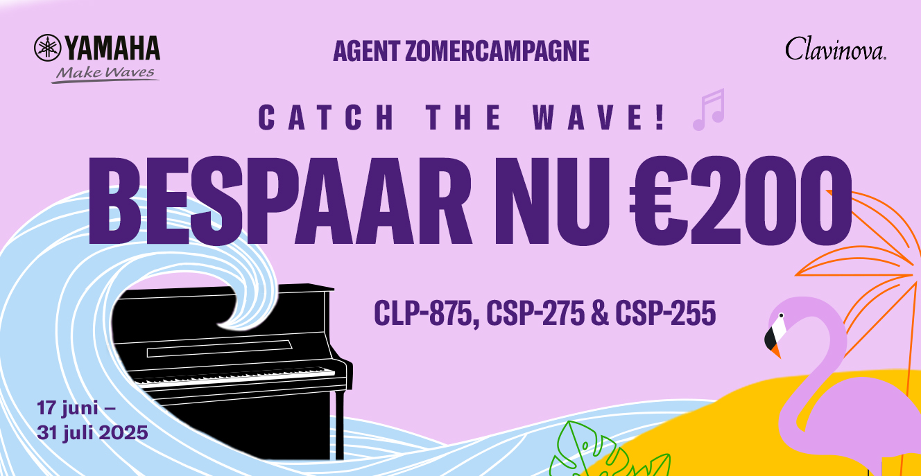 Zomeractie: 200,- korting op Yamaha Clavinova digitale piano’s